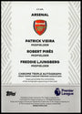 Topps Patrick Vieira/Robert Pires/Freddie Ljunberg 13/25 Orange Triple Autograph #CT-VPL 2026 Chrome Premier League