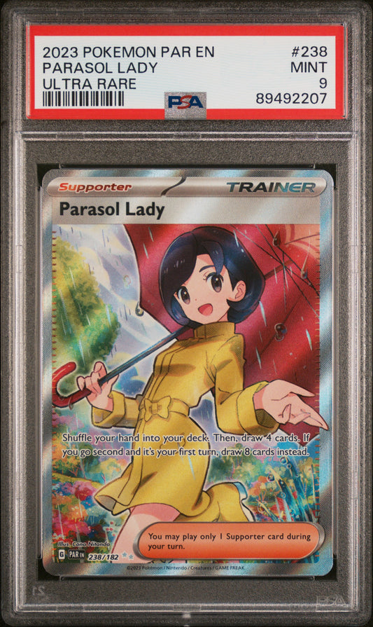 Pokemon Parasol Lady 238/182 Ultra Rare Pokemon PAR EN 2023 PSA9