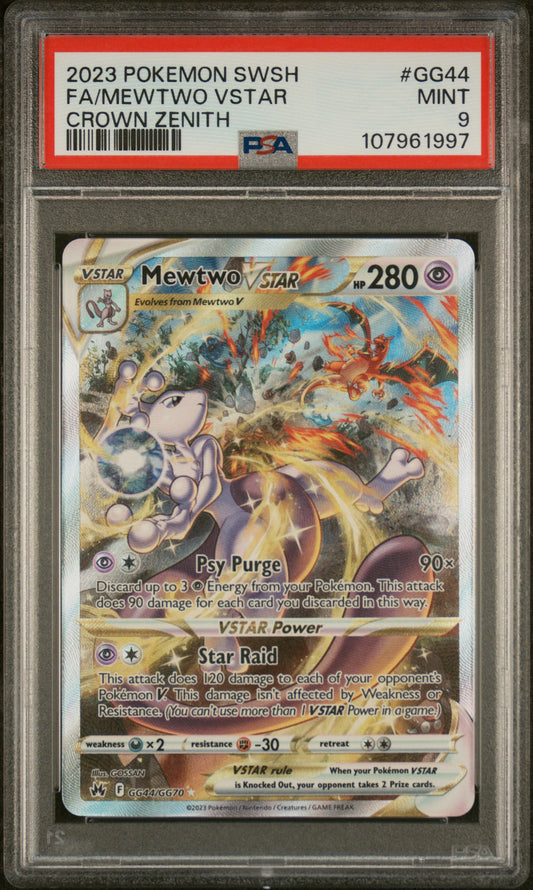 Pokemon Mewtwo Vstar GG44/GG70 Pokemon SWSH Crown Zenith 2023 PSA9