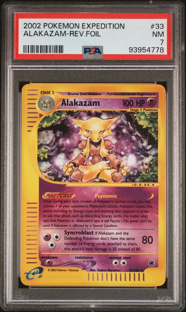 Pokemon Alakazam 33/165 Reverse Foil 2002 Expedition PSA 7