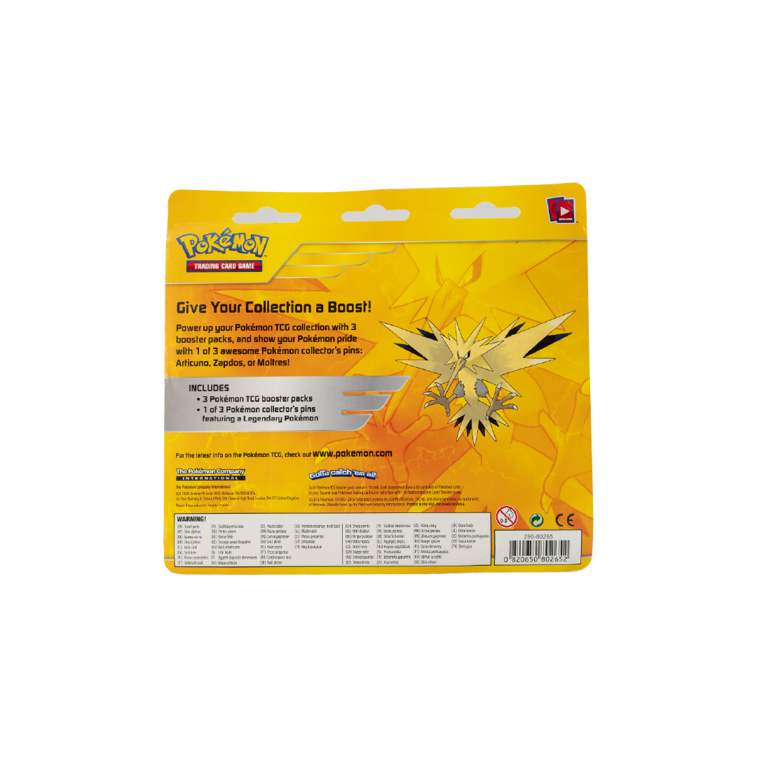 Pokémon XY 2016 Triple Blister Pack with Zapdos Pin
