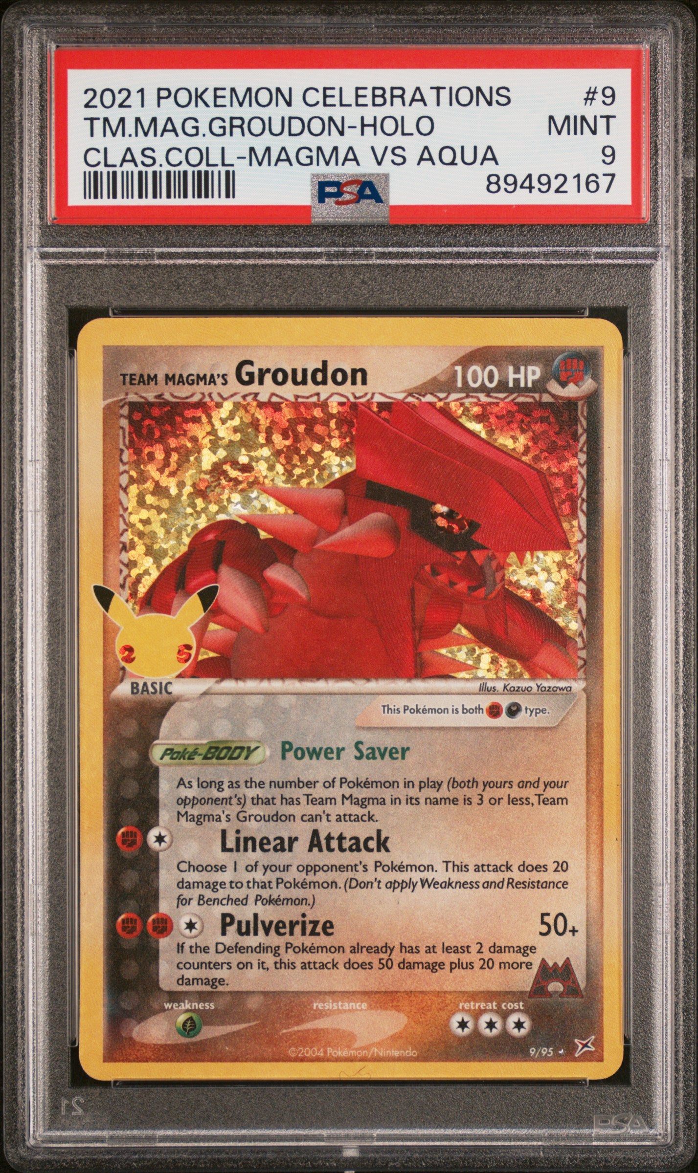 Pokemon Team Magma's Groudon Holo 9/95 Pokemon Celebrations 2021 PSA9