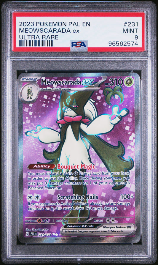 Pokemon Meowscarada 231/193 Ultra Rare Pokemon Paldea Evolved 2023 PSA9