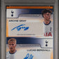 Topps Archie Gray/Lucas Bergvall 07/25 Chrome Dual Autograph Orange Refractor DA-GB 2024 -25 Topps Chrome Uefa Club Competitions Chrome PSA 10