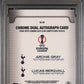 Topps Archie Gray/Lucas Bergvall 07/25 Chrome Dual Autograph Orange Refractor DA-GB 2024 -25 Topps Chrome Uefa Club Competitions Chrome PSA 10