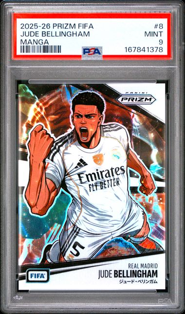 Panini Jude Bellingham Manga #8 2025-26 Prizm FIFA PSA 9