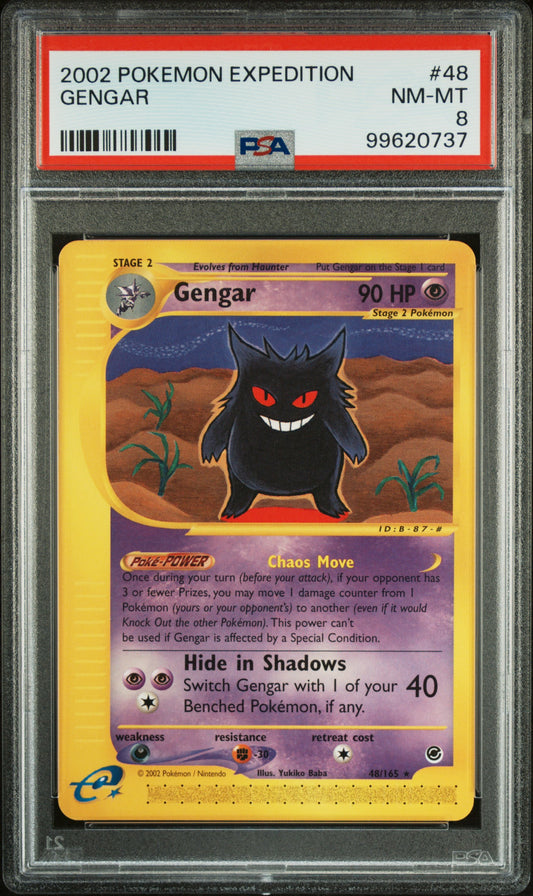 Pokemon Gengar 48/165 NON-HOLO Pokemon Expedition 2002 PSA8