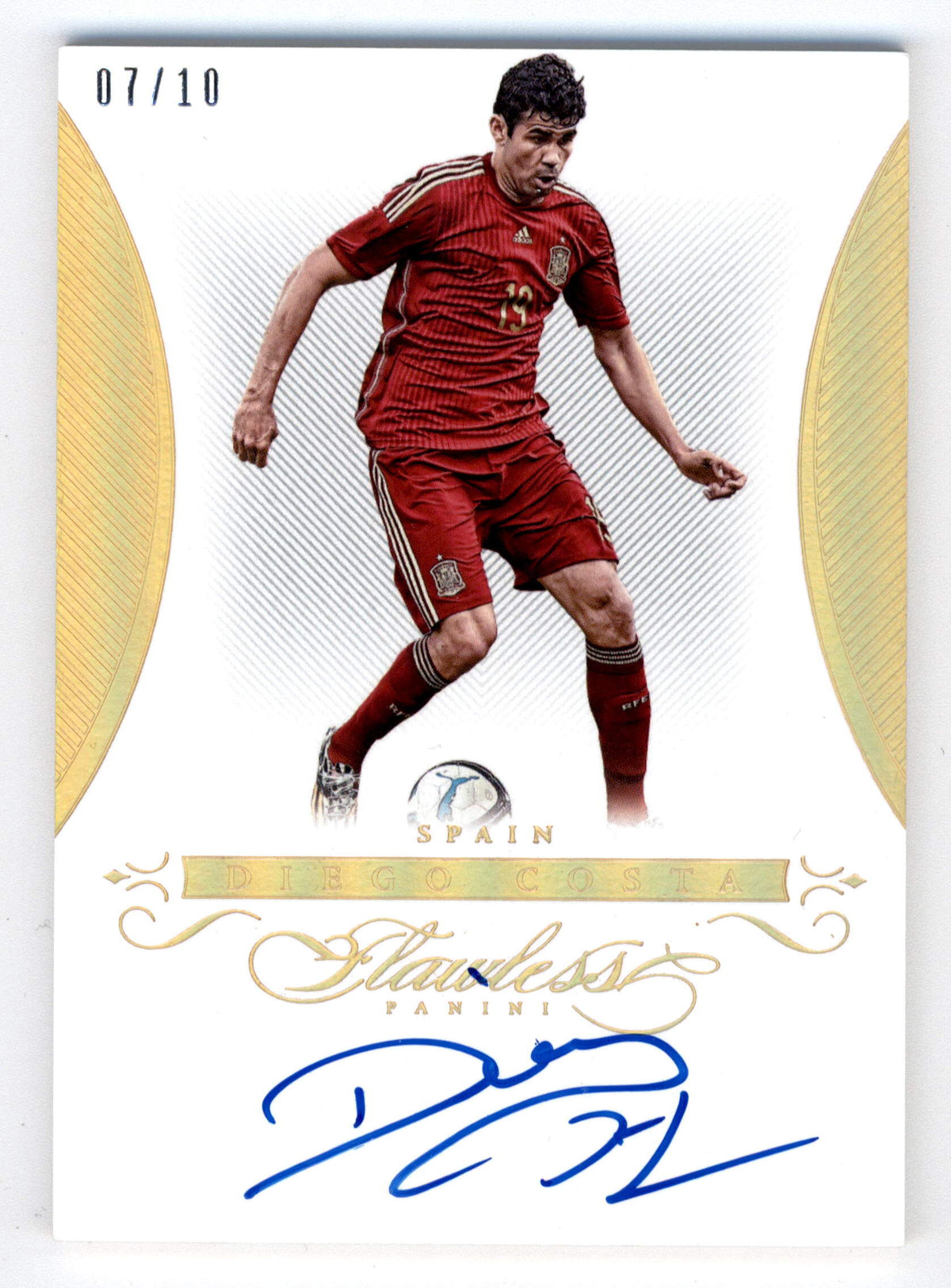 Panini Diego Costa 07/10 Flawless Signatures On card #FS-DC 2015-16 Flawless Soccer