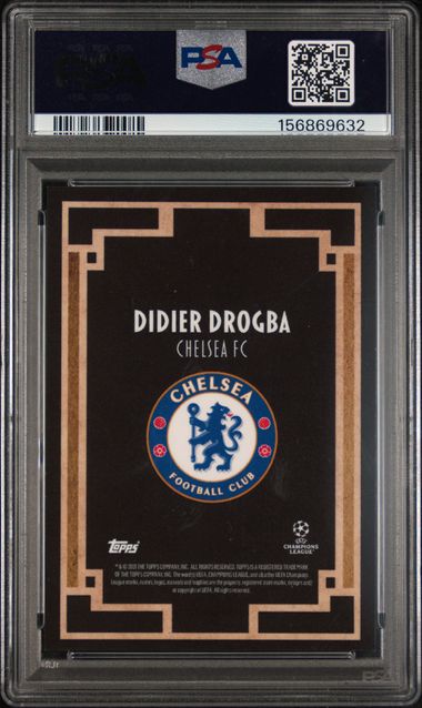 Topps Didier Drogba 3/5 Legends Autographs Red - 2021 Topps Deco Uefa Champions League PSA 9