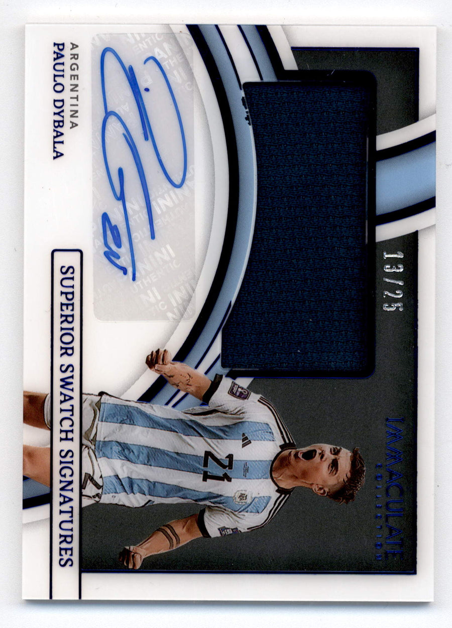 Panini Paulo Dybala 13/25 Superior Swatch Signatures #SW-PD 2022/23 Immaculate Collection Soccer