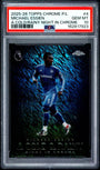 Topps Michael Essien A Cold & Rainy Night In Chrome #4 2025-2026 Topps Chrome Premier League PSA 10