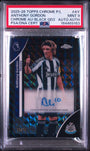 Topps Anthony Gordon 09/10 Chrome Autograph Black Geometric #CA-AY 2025-2026 Topps Chrome Premier League PSA 9