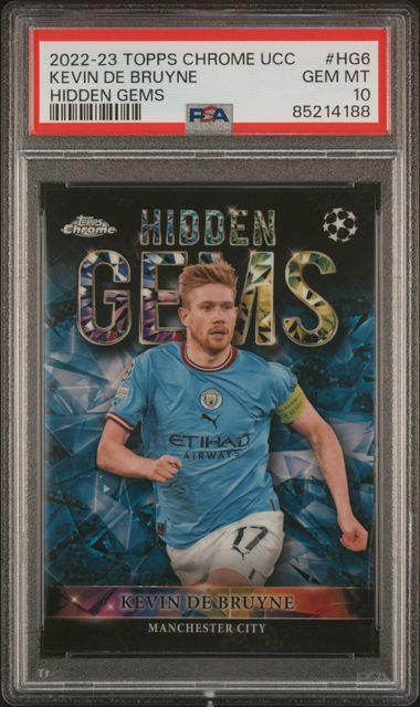 Topps Kevin De Bruyne Hidden Gems #HG6 2022-23 Chrome Uefa Club Competitions PSA 10