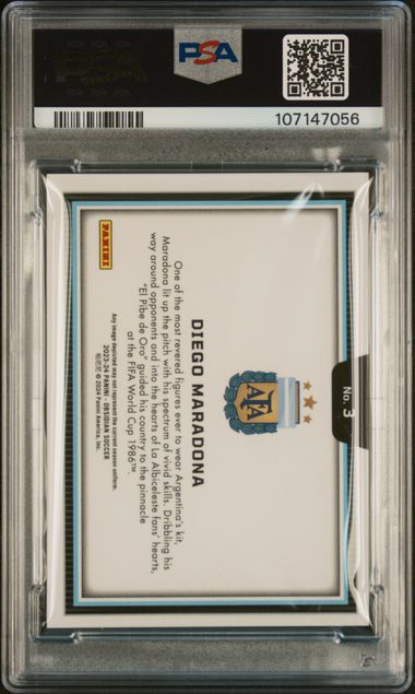 Panini Diego Maradona Black Color Blast #3 2023-24 Panini Obsidian PSA 10