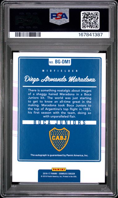 Panini Diego Maradona The Beautiful Game Autograph #BGDM1 2016 Donruss Soccer PSA 9