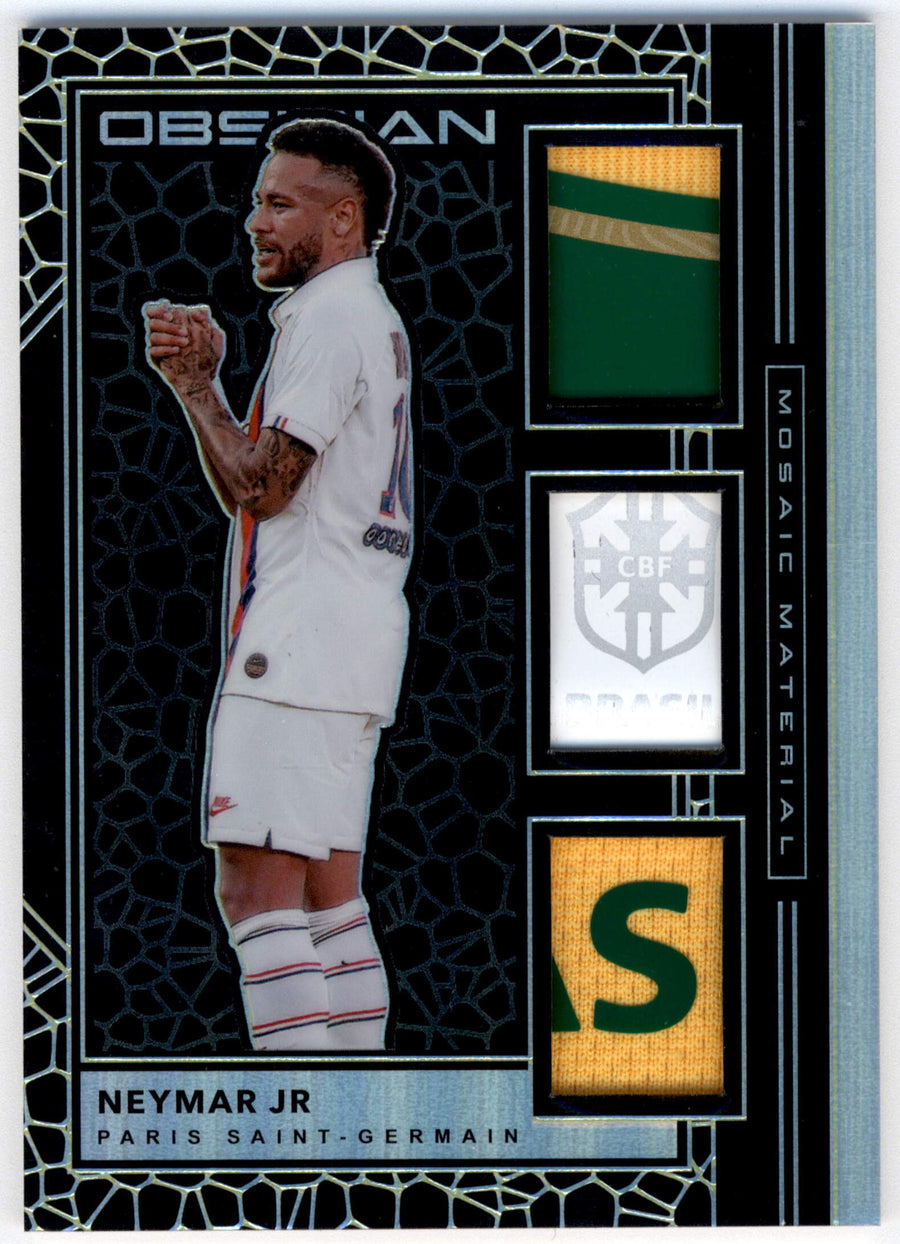 Panini Neymar 02/10 Mosaic Material #MM-JNR 2019-20 Obsidian Soccer