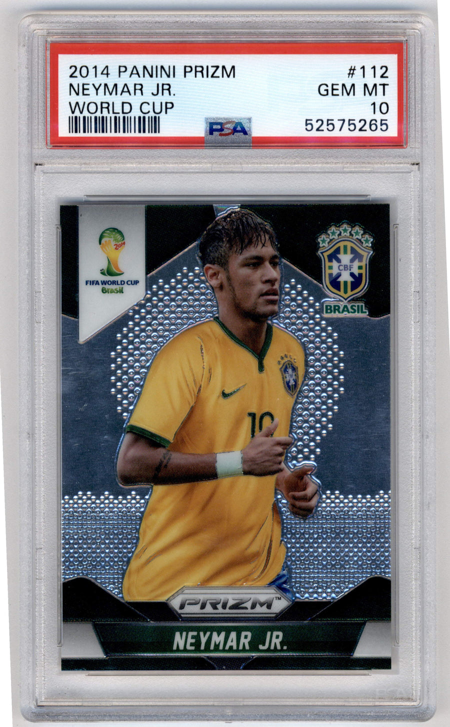 Panini Neymar Jr. #112 2014 Panini Prizm World Cup PSA 10