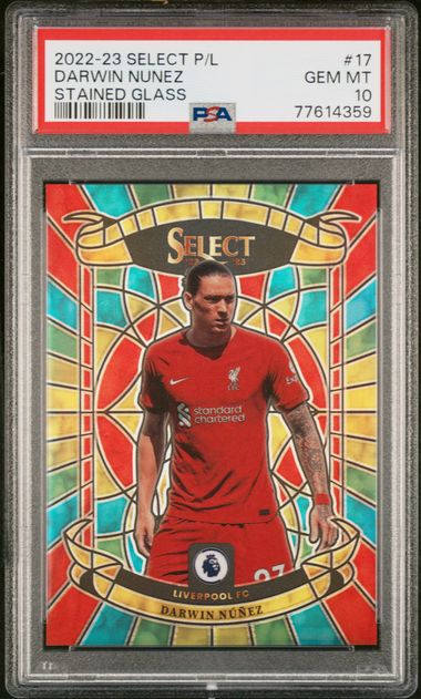 Panini Darwin Nunez Stained Glass #17 2022-23 Select Premier League PSA 10