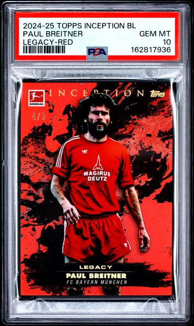 Topps Paul Breitner 4/5 legacy Red 2024-2025 Topps Inception Bundesliga PSA 10
