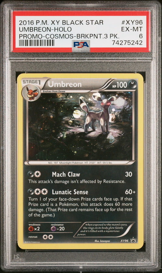 Pokémon Umbreon Holo XY96 Pokémon Black Star promo 2016 PSA6