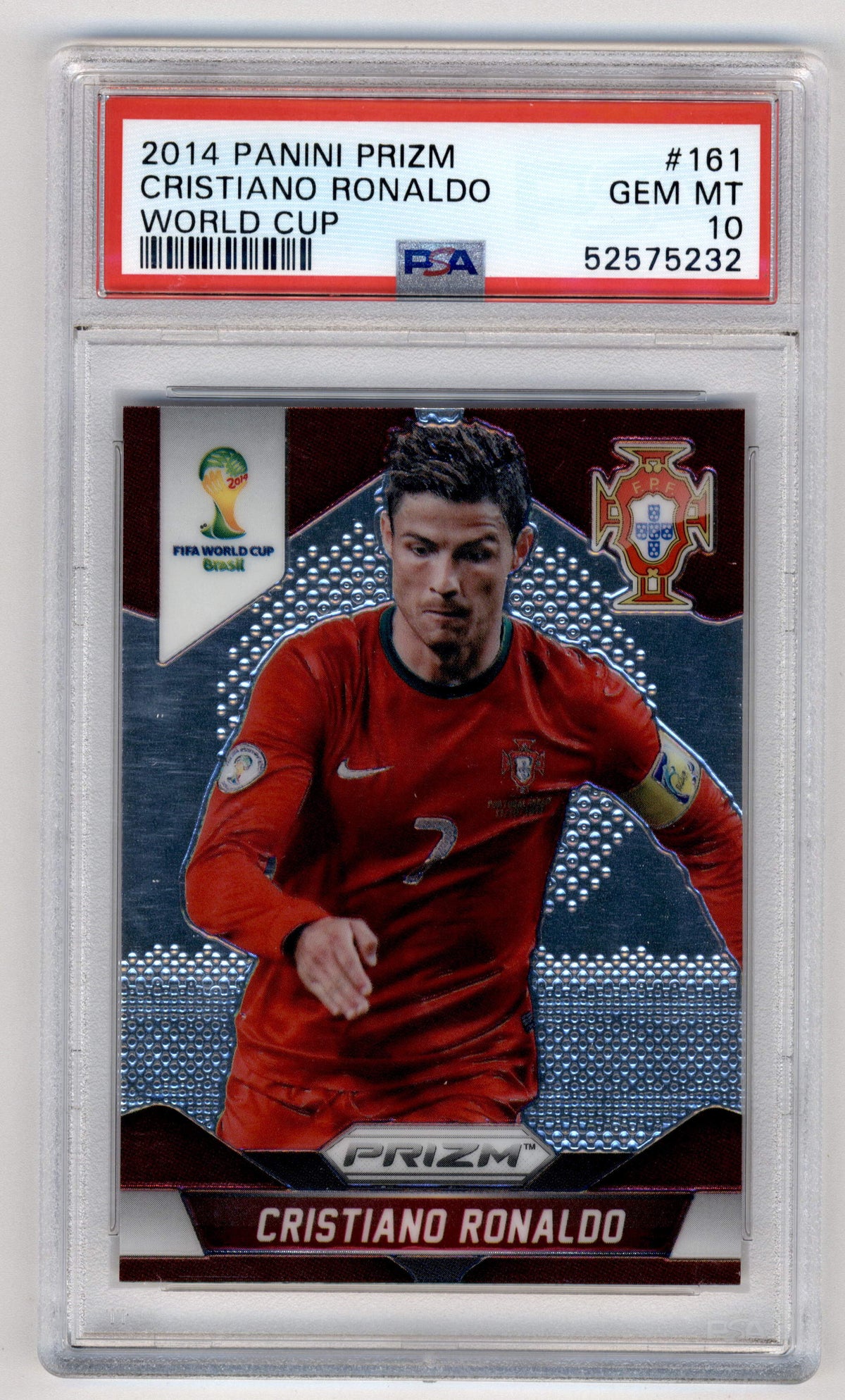 Panini Cristiano Ronaldo #161 2014 2014 Panini Prizm World Cup PSA 10