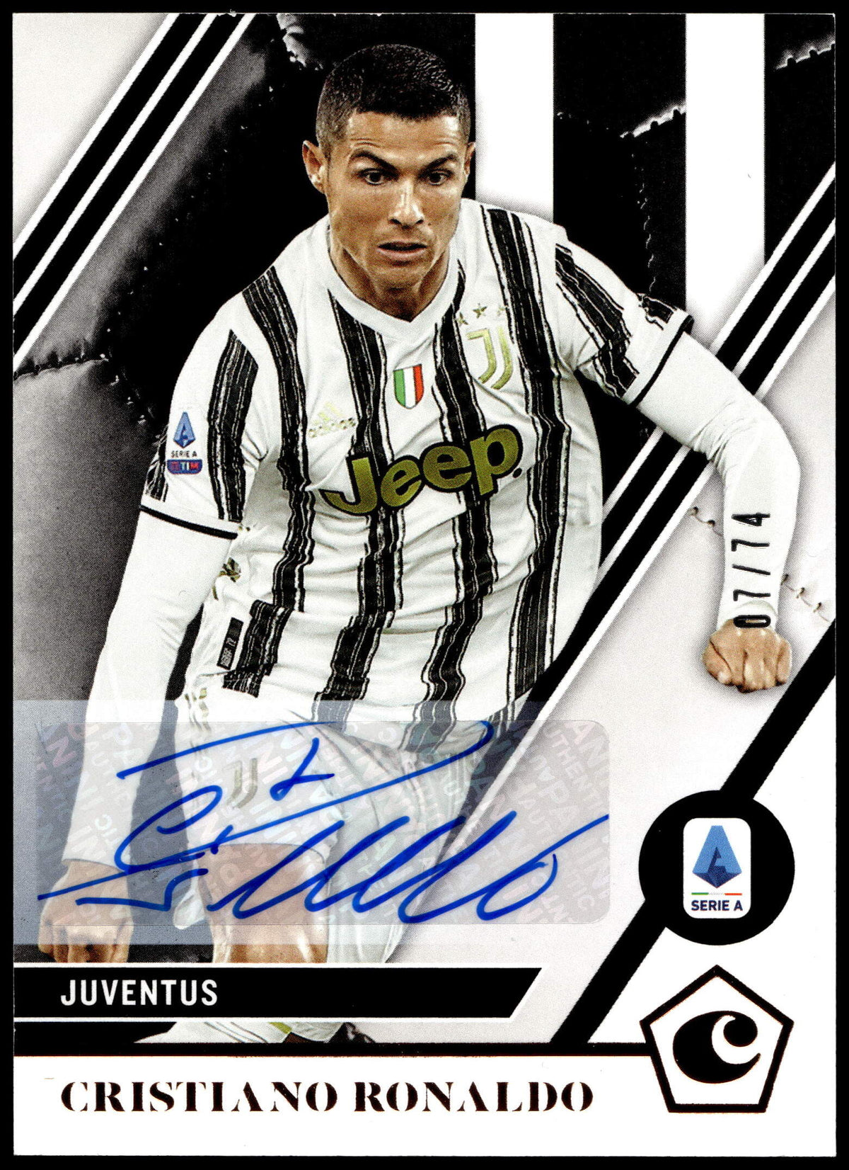 Panini Cristiano Ronaldo 07/74 Autograph #17 2020-21 Chronicles Soccer