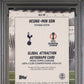 Topps Heung Min Son 16/50 Global Attractions Autographs Gold Refractor #GLA-HS 2024-25 Topps Chrome Uefa Club Competitions PSA 9