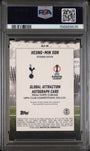 Topps Heung Min Son 16/50 Global Attractions Autographs Gold Refractor #GLA-HS 2024-25 Topps Chrome Uefa Club Competitions PSA 9