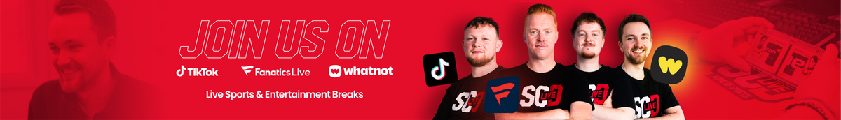 Sports Cards Direct live team in SCD Live t-shirts – join our live sports and entertainment card breaks on TikTok, Fanatics Live and Whatnot