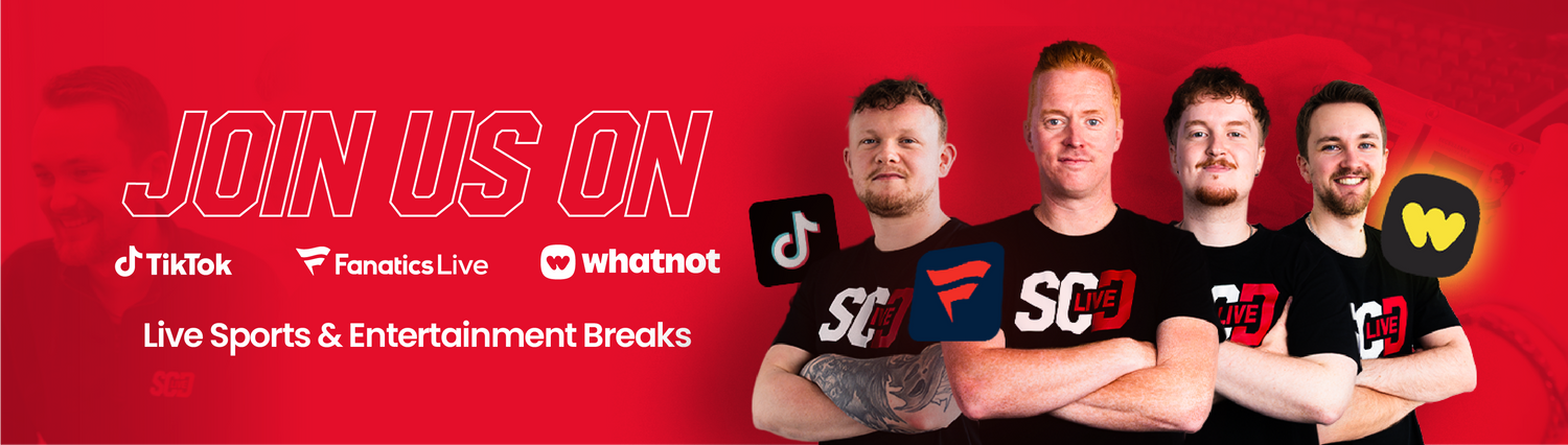 Sports Cards Direct live team in SCD Live t-shirts – join our live sports and entertainment card breaks on TikTok, Fanatics Live and Whatnot