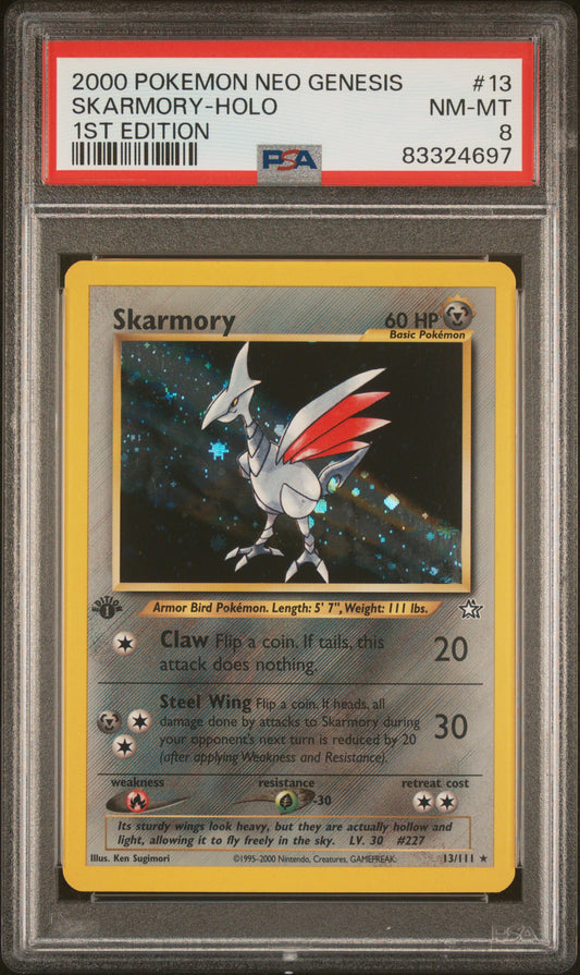 Pokemon Skarmory 13/111 Holo Pokemon 1st edition Neo Genesis 2000 PSA8