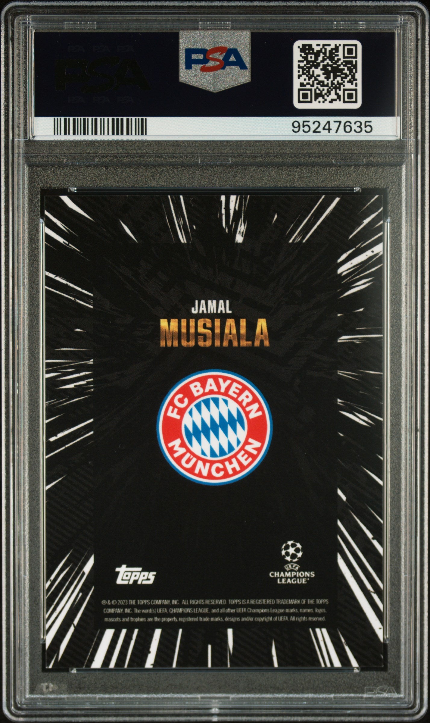 Topps Jamal Musiala Black Elite Card /99 Gold UCC 2023-24 PSA8