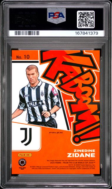 Paninin Zinedine Zidane Kaboom! #10 2025 Prizm FIFA Club World Cup PSA 9
