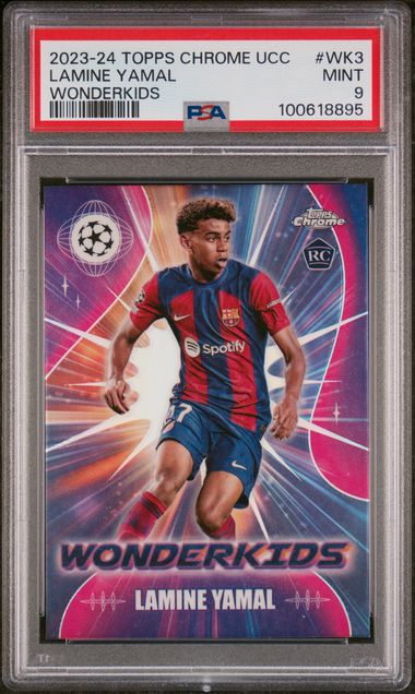 Topps Lamine Yamal Wonderkids WK-3 2023-24 Chrome UCC PSA 9